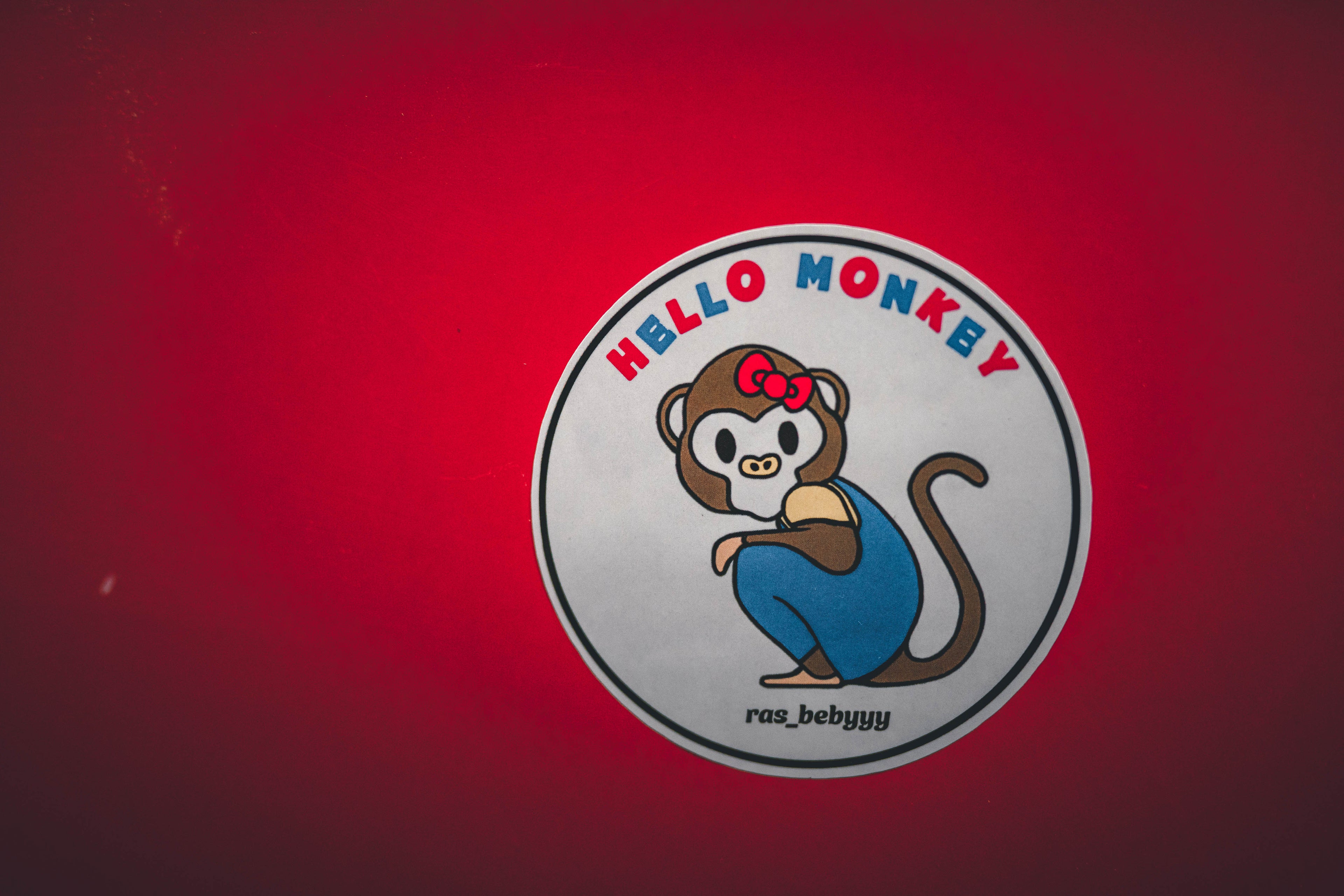 Hello monkey sticker