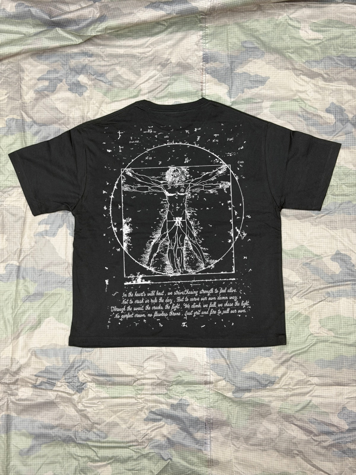Short sleeve t-shirt, L'uomo vitruviano, Black